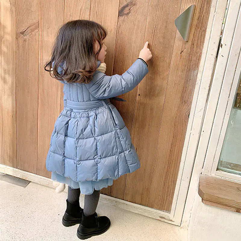Children's Mid-Length Winter Coat for Little Girls