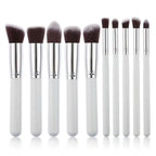 10-Piece Black Silver & Black Gold Makeup Brush Set