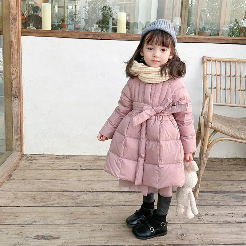 Children's Mid-Length Winter Coat for Little Girls