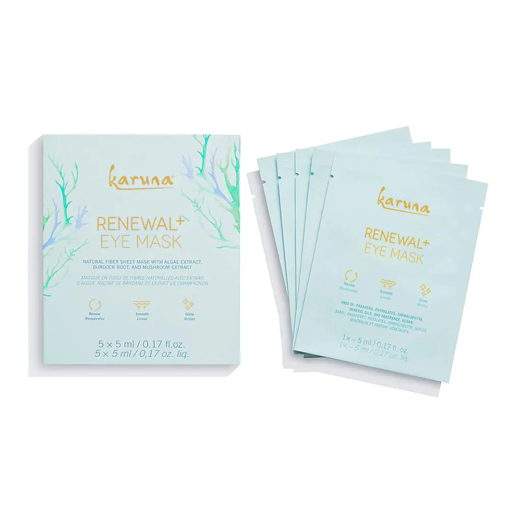 Karuna Skin - Renewal+ Eye Mask Under Eye Patches for Tired Eyes Beneath-the- Eye Patch with Burdock Root & Mushroom Extract Under Eye Patches for Puffy Eyes & Fine Lines 4 Patches per Pack