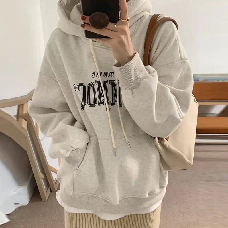 Women's Plus Fleece Hooded Pullover Sweater