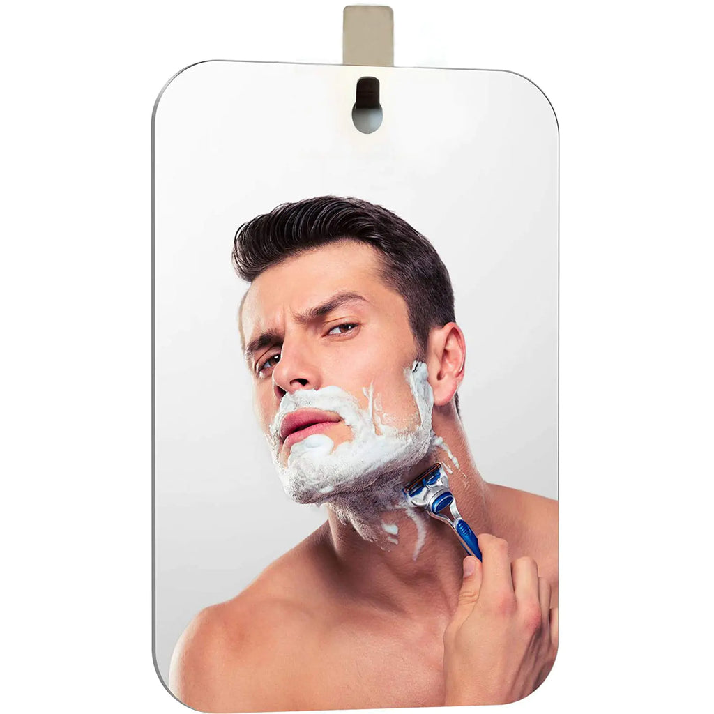 APHUIME XoYo-Large Fogless Shower Mirror （11inX7.48in） Includes 1 Adhesive Hooks Anit-Fog Shower Mirror Shower Makeup Shave Mirror Frameless Shower Mirror Wall Hanging Mirror (Large 1 Pack)