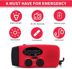 Emergency  Radio Crank Solar Hand Weather 1000mAh Power Bank Charger Flash Light